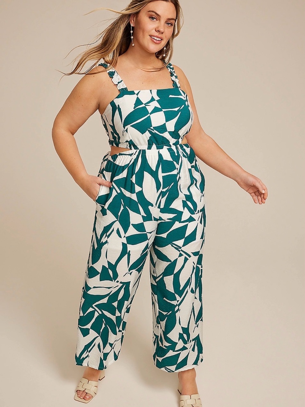 Maurices Plus Size Bare Printed Side Cutout Jumpsuit
